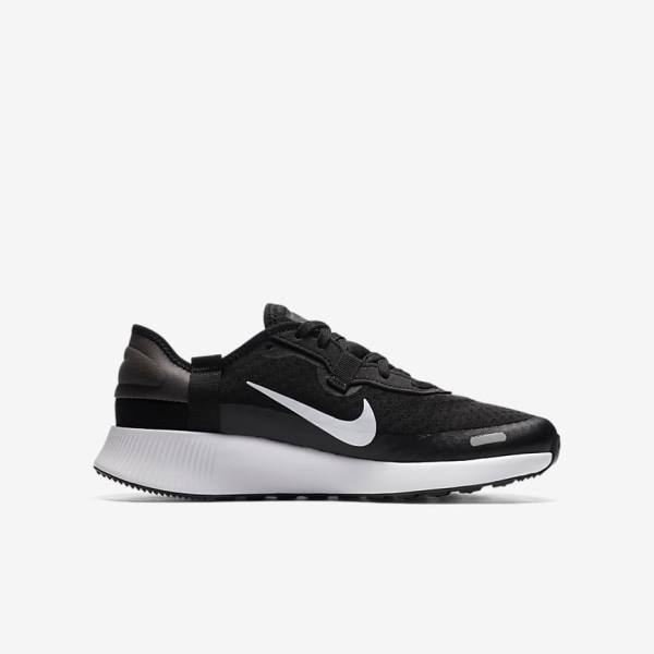 Kids' Nike Reposto Older Running Shoes Black / Dark Grey / White | NK745AQF