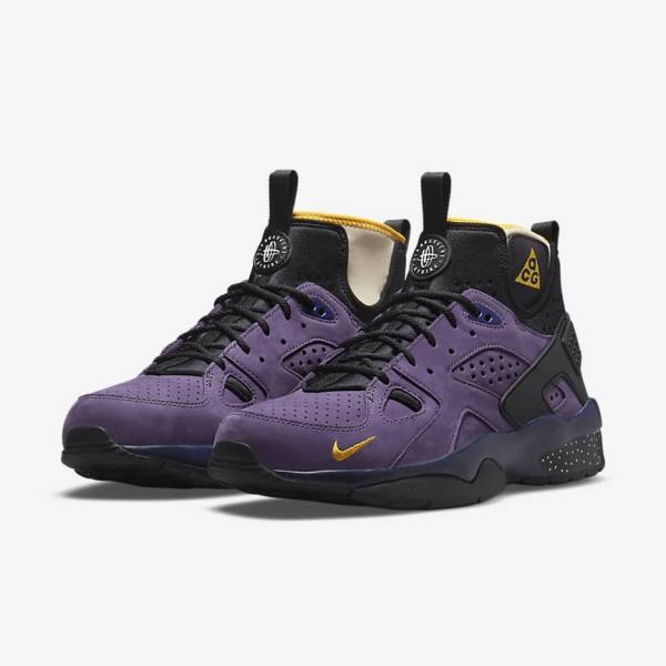 Men's Nike ACG Air Mowabb Sneakers Purple / Blue / Black / Gold | NK145QRO