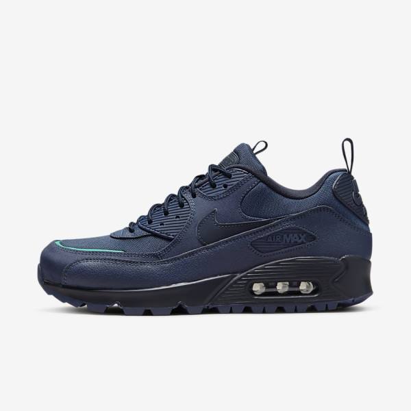 Men\'s Nike Air Max 90 Surplus Sneakers Navy / Obsidian | NK190EDY