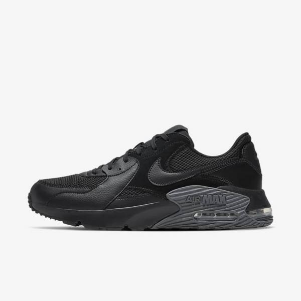 Men\'s Nike Air Max Excee Sneakers Black / Dark Grey | NK961VFM