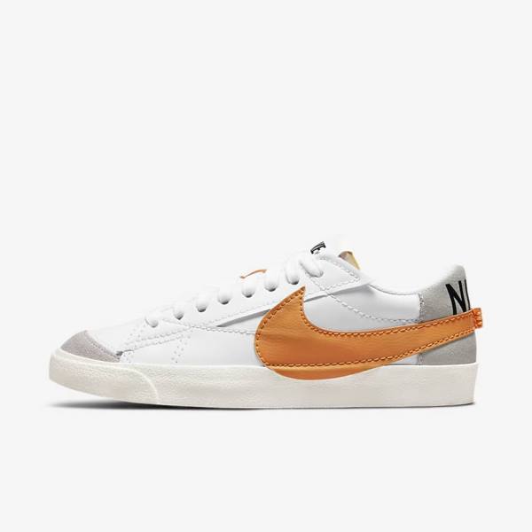 Men\'s Nike Blazer Low 77 Jumbo Sneakers White / Grey / Orange | NK621TXO