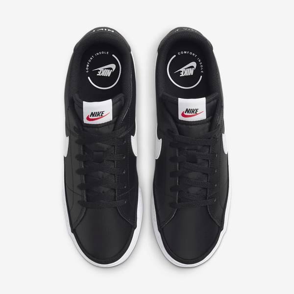 Men's Nike Court Legacy Sneakers Black / White | NK268FLU