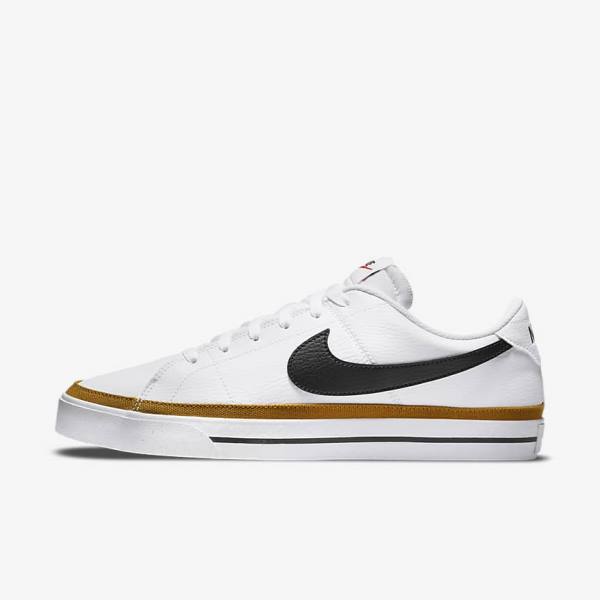 Men\'s Nike Court Legacy Sneakers White / Black | NK216QXB