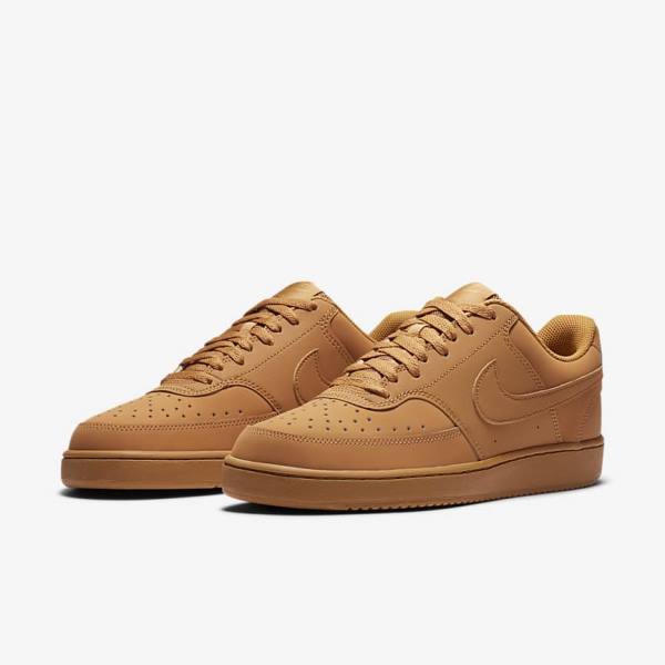 Men's Nike Court Vision Low Sneakers Brown | NK592SNL