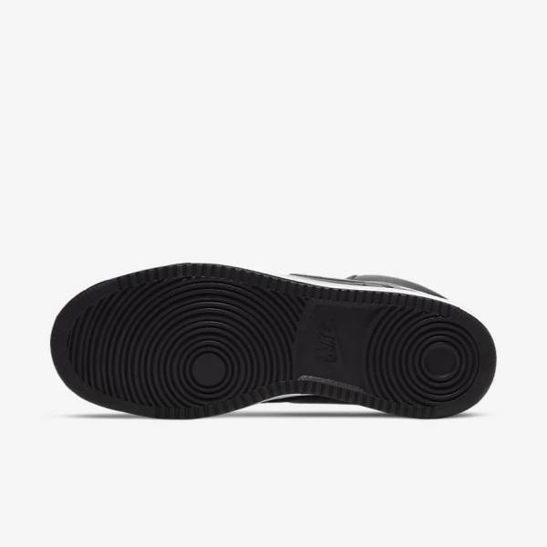 Men's Nike Court Vision Mid Sneakers Black / White | NK673DKP