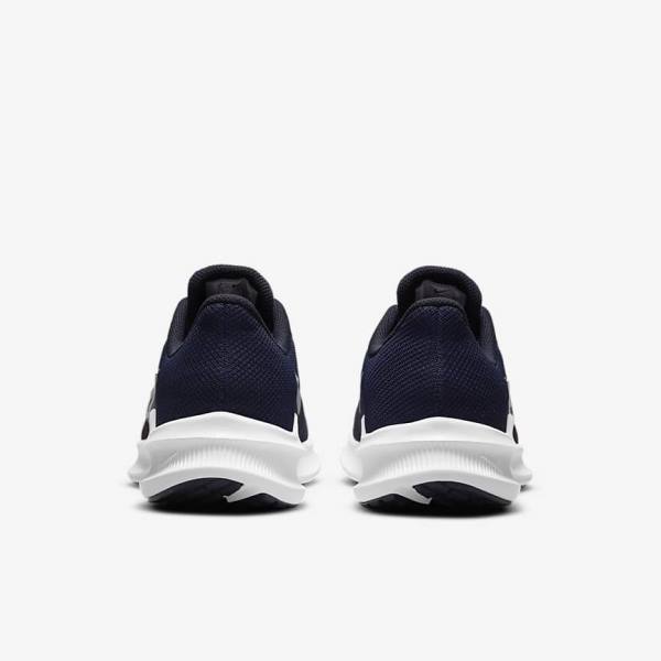 Men's Nike Downshifter 11 Road Running Shoes Navy / Dark Obsidian / White | NK547IWF