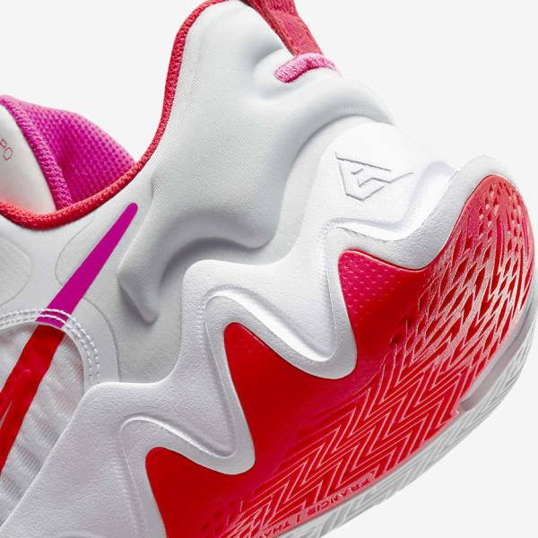 Men's Nike Giannis Immortality Basketball Shoes White / Pink / Platinum / Red | NK246VZQ