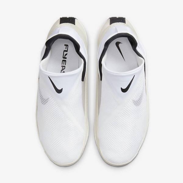 Men's Nike Go FlyEase Sneakers White / Black | NK954QVE