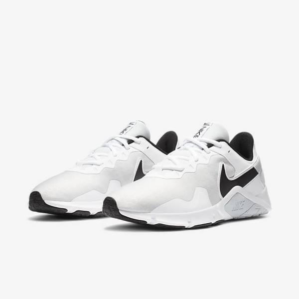 Men's Nike Legend Essential 2 Training Shoes Platinum / White / Black | NK089MXD