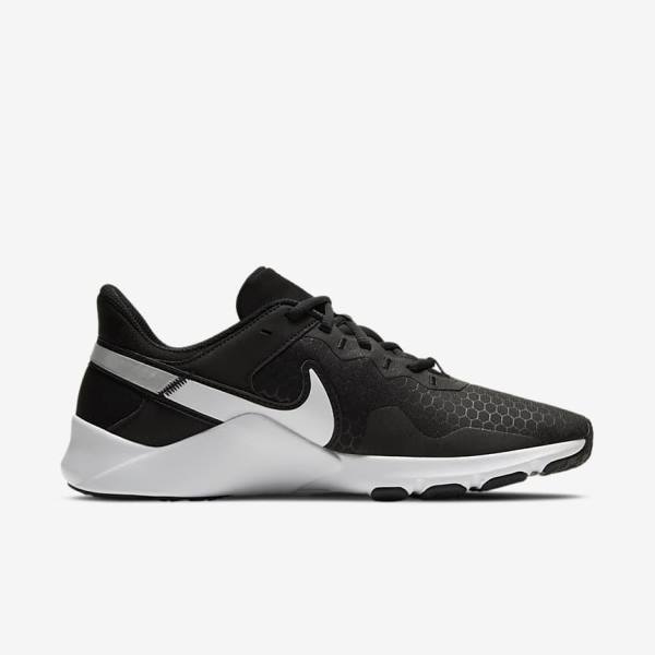 Men's Nike Legend Essential 2 Training Shoes Black / Metal Silver / White | NK375HSP