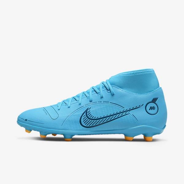 Men\'s Nike Mercurial Superfly 8 Club MG Multi-Grounds Football Shoes Blue / Orange | NK697WYV