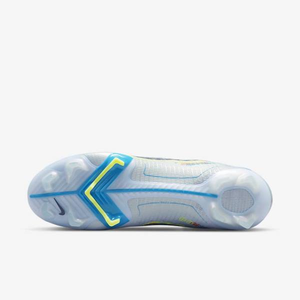 Men's Nike Mercurial Superfly 8 Elite FG Firm-Grounds Football Shoes Grey / Light Blue / Blue | NK750NZG