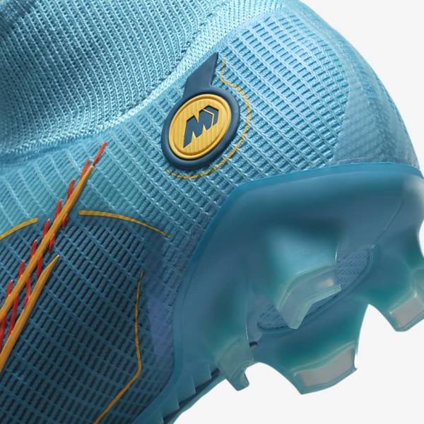 Men's Nike Mercurial Superfly 8 Elite FG Firm-Grounds Football Shoes Blue / Orange | NK869ELO