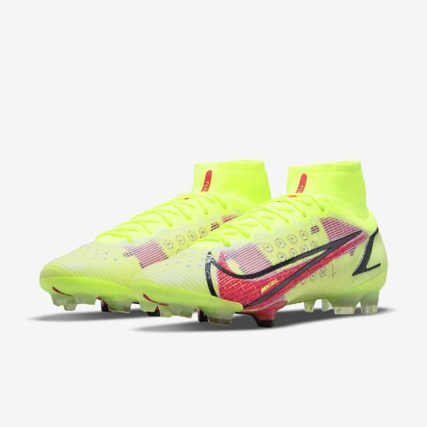 Men's Nike Mercurial Superfly 8 Elite FG Firm-Grounds Football Shoes Black / Light Red | NK890LCM