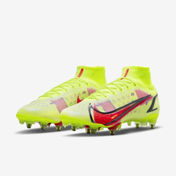 Men's Nike Mercurial Superfly 8 Elite SG-Pro AC Soft-Ground Football Shoes Black / Light Red | NK839UDY