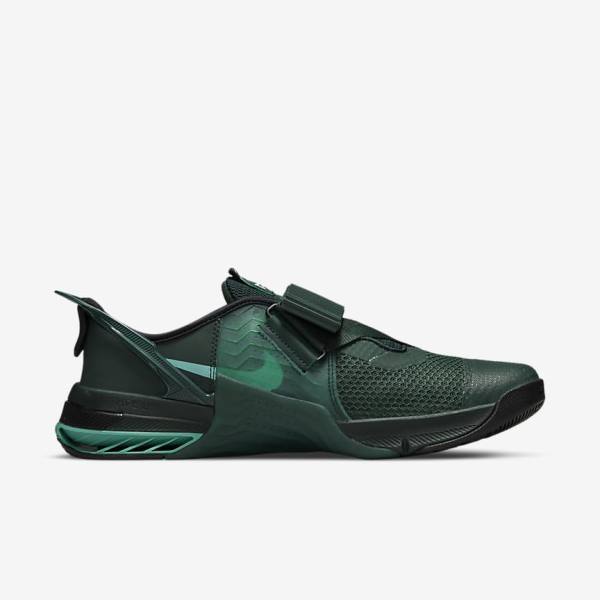 Men's Nike Metcon 7 FlyEase Training Shoes Green / Black / Turquoise / Multicolor | NK235PEG