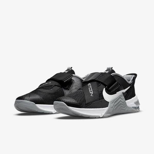 Men's Nike Metcon 7 FlyEase Training Shoes Black / Grey / White / Platinum | NK418OGJ