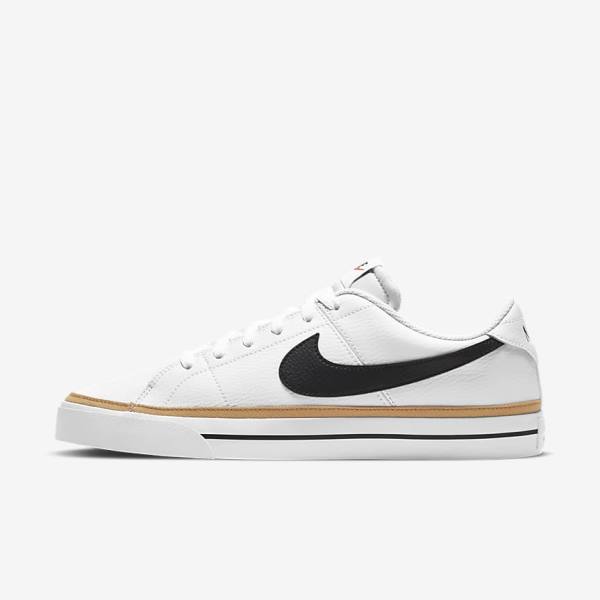 Men\'s Nike NikeCourt Legacy Sneakers White / Light Brown / Black | NK520ZJT