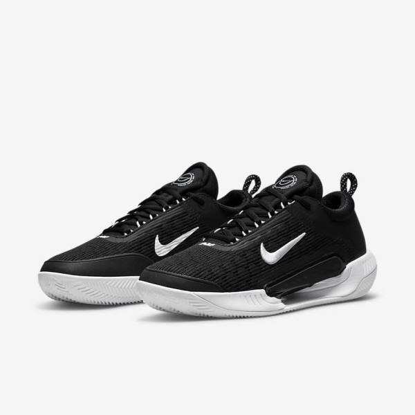 Men's Nike NikeCourt Zoom NXT Clay Court Tennis Shoes Black / White | NK741FSC