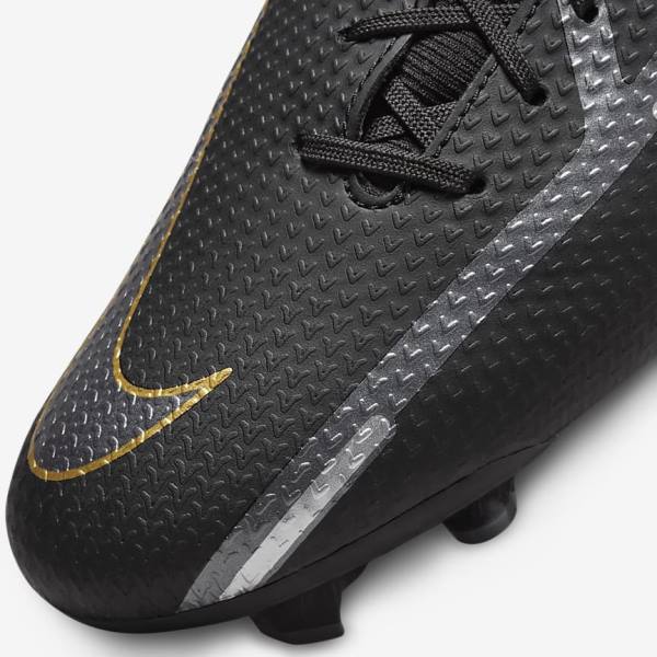 Men's Nike Phantom GT2 Academy Dynamic Fit MG Multi-Ground Football Shoes Black / Metal Gold / Dark Grey / Metal Dark Grey | NK381RHG