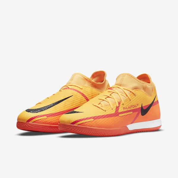 Men's Nike Phantom GT2 Academy Dynamic Fit IC Indoor Court Football Shoes Orange / Light Red / Black | NK705ZJO