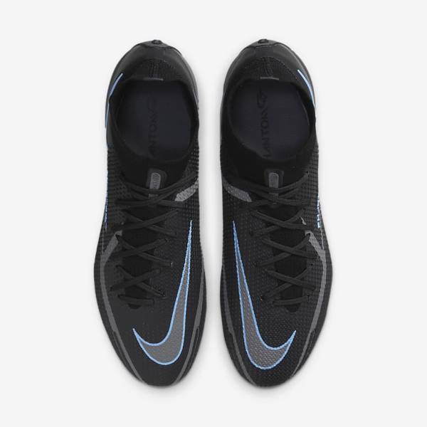 Men's Nike Phantom GT2 Dynamic Fit Elite FG Firm-Ground Football Shoes Black / Grey | NK720PZT