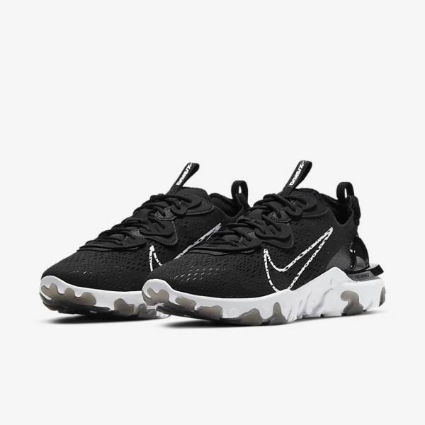 Men's Nike React Vision Sneakers Black / White | NK136OSE