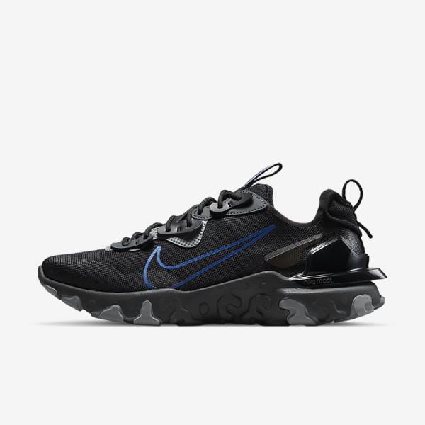 Men\'s Nike React Vision Sneakers Black / Dark Grey / Royal | NK261LID