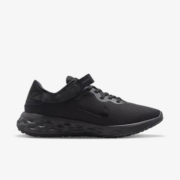 Men's Nike Revolution 6 FlyEase Next Nature Easy On-Off Road Running Shoes Black / Dark Grey | NK318AMR