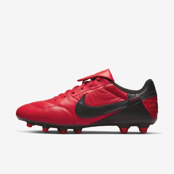 Men\'s Nike The Premier 3 FG Firm-Grounds Football Shoes Red / Black | NK783RWI