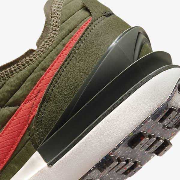 Men's Nike Waffle One Premium Sneakers Olive / Black / Orange | NK297DCM