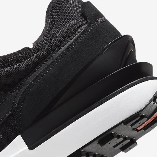 Men's Nike Waffle One Sneakers Black / White / Orange / Black | NK714OVT