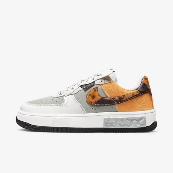 Women\'s Nike Air Force 1 Fontanka Sneakers Brown / Light Beige / Yellow | NK502QNS