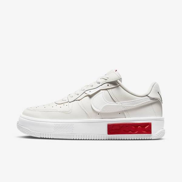 Women\'s Nike Air Force 1 Fontanka Sneakers White / Red | NK635JAM