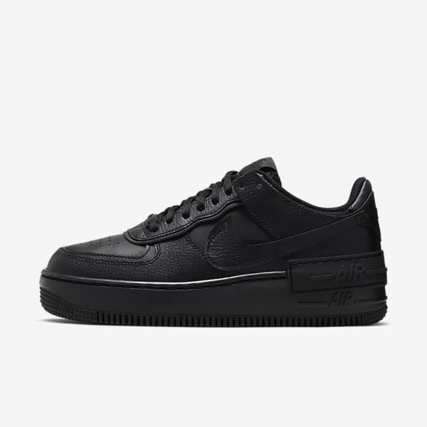 Women\'s Nike Air Force 1 Shadow Sneakers Black | NK415RZY