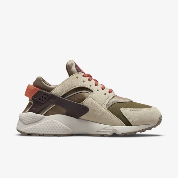 Women's Nike Air Huarache SP Sneakers Khaki / Burgundy | NK195PGA