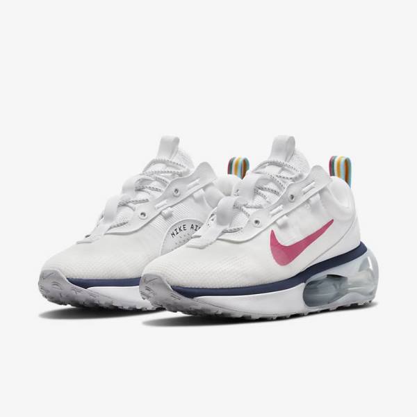 Women's Nike Air Max 2021 Sneakers White / Blue / Platinum / Pink | NK024SJL