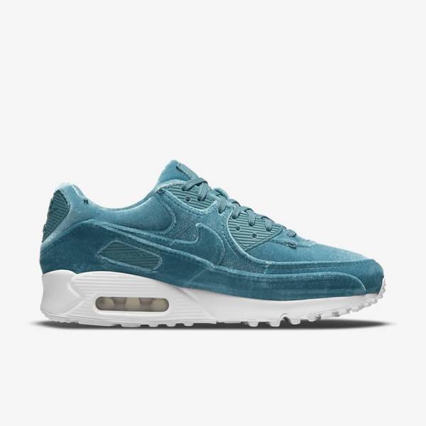 Women's Nike Air Max 90 Premium Sneakers Grey Green / Metal Silver / White / Grey Green | NK356NOR