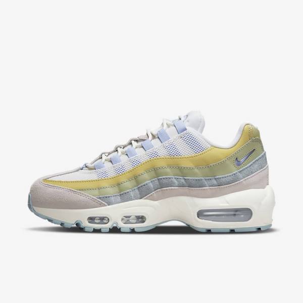 Women\'s Nike Air Max 95 Sneakers Light Blue / Olive | NK870LWR