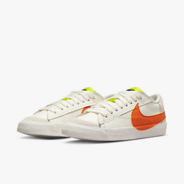 Women's Nike Blazer Low 77 Jumbo Sneakers Green / Orange | NK328PGJ