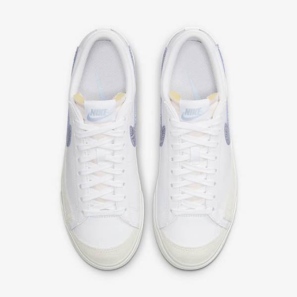 Women's Nike Blazer Low Platform Sneakers White / Light Blue | NK041JWU