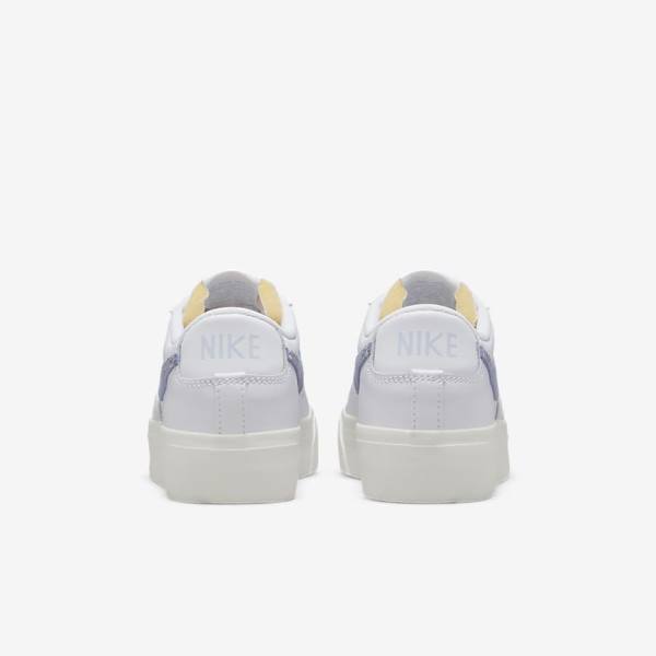 Women's Nike Blazer Low Platform Sneakers White / Light Blue | NK041JWU