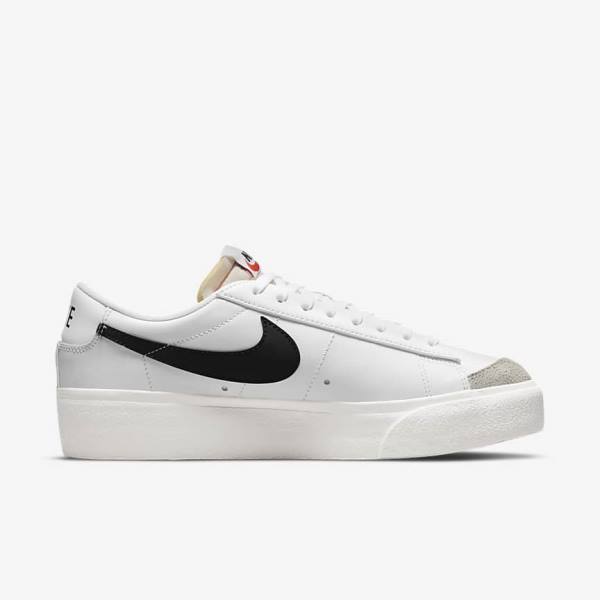 Women's Nike Blazer Low Platform Sneakers White | NK480RHC