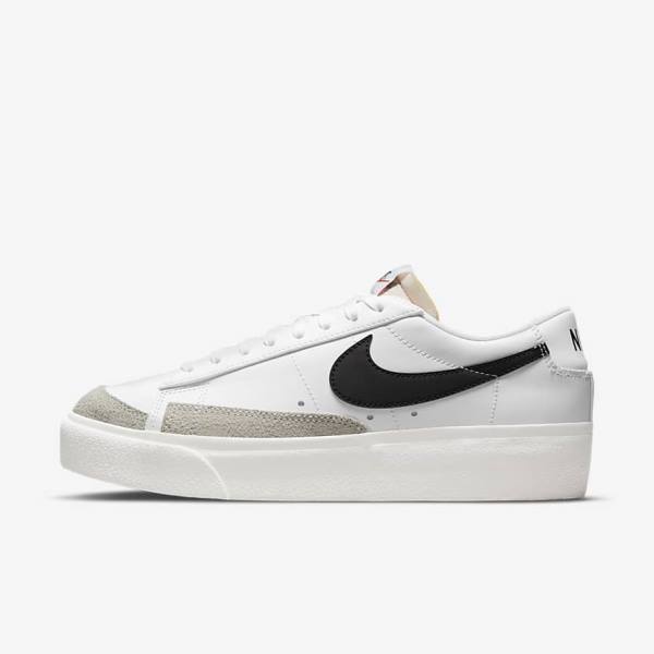 Women\'s Nike Blazer Low Platform Sneakers White | NK480RHC