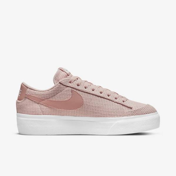 Women's Nike Blazer Low Platform Sneakers Pink / White / Pink / Rose | NK931XEI