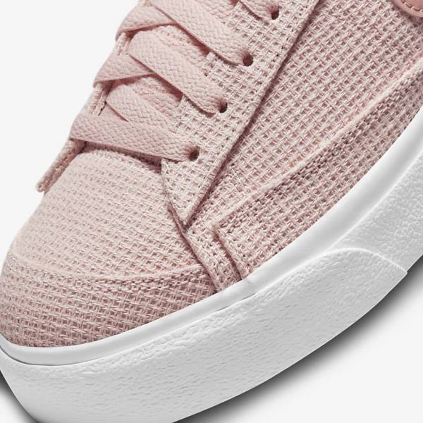 Women's Nike Blazer Low Platform Sneakers Pink / White / Pink / Rose | NK931XEI