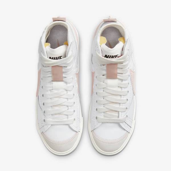 Women's Nike Blazer Mid 77 Jumbo Sneakers White / Pink | NK192YDU