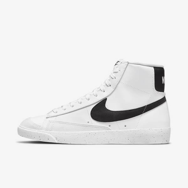 Women\'s Nike Blazer Mid 77 Next Nature Sneakers White / Black | NK309KHN