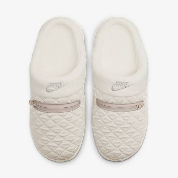 Women's Nike Burrow SE Slipper Sneakers Light Brown / White / Grey | NK289LRH