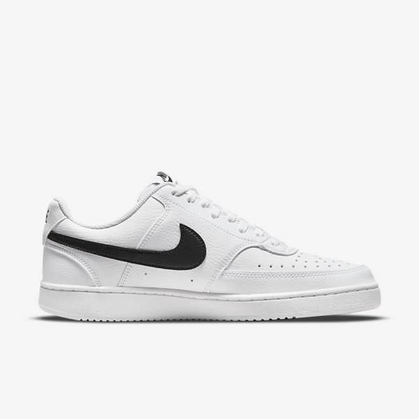 Women's Nike Court Vision Low Next Nature Sneakers White / Black | NK289BOT